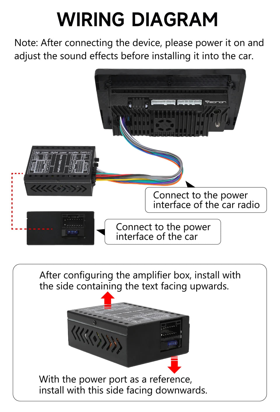 HIFI Car DSP Amplifier Lossless Modified Speakers 4*60W for Android Car Radio Stereo Car Sound Upgrade Audio Signal Processor