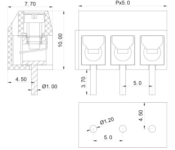 10-100Pcs PCB Terminal Block Connector Pitch 5.0mm KF301 Straight Pin 2P 3P Screw PCB Terminal Blocks Connector Assortment Kit