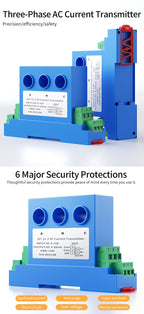 3 Phase AC Current Sensor 4-20mA 0-10V RS485 AC Current Transducer 0-10A 0-25A 0-35A AC Current Sensor Transmitter