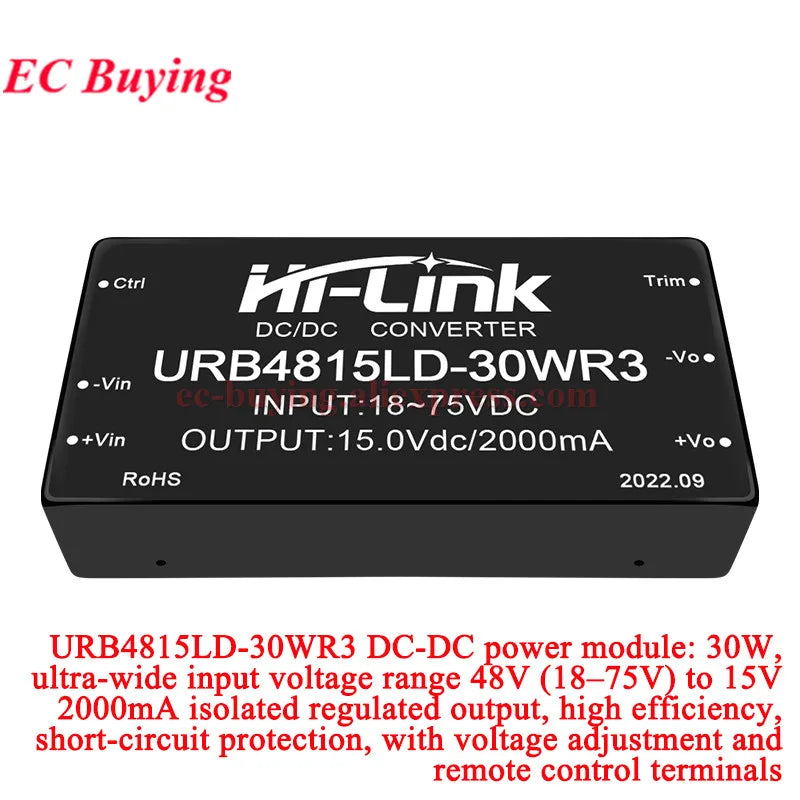 30W 40W 50W AC DC Power Module 110V 48V 24V to 48V 24V 15V 12V 9V 5V 3.3V URB4812LMD URB2405LMD URB1D24LD URB2415LD URB2403LD