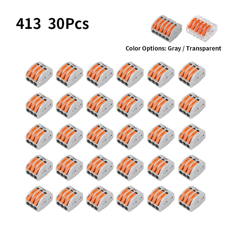 10/20/30PCS 2/3/4/5-Port Assorted Kit Quick Push In Lever Wire Connector Mini Compact Terminal Block 0.08-4mm2 Electrical Wiring
