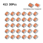 10/20/30PCS 2/3/4/5-Port Assorted Kit Quick Push In Lever Wire Connector Mini Compact Terminal Block 0.08-4mm2 Electrical Wiring
