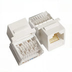 No-Tool Snap-In RJ45 Coupler - CAT6A CAT5E CAT6 Ethernet Socket Wall Plate with 8P8C Port for Network Cabling/Server Room