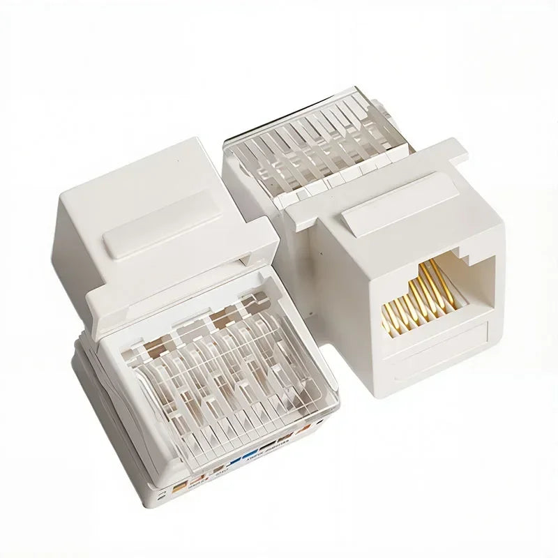 No-Tool Snap-In RJ45 Coupler - CAT6A CAT5E CAT6 Ethernet Socket Wall Plate with 8P8C Port for Network Cabling/Server Room