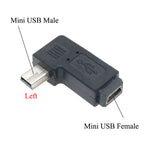 New Mini USB to Micro USB Adapter Plug 90 Degree Left&Right Angle Micro USB Male to Mini USB Female Type B Connector