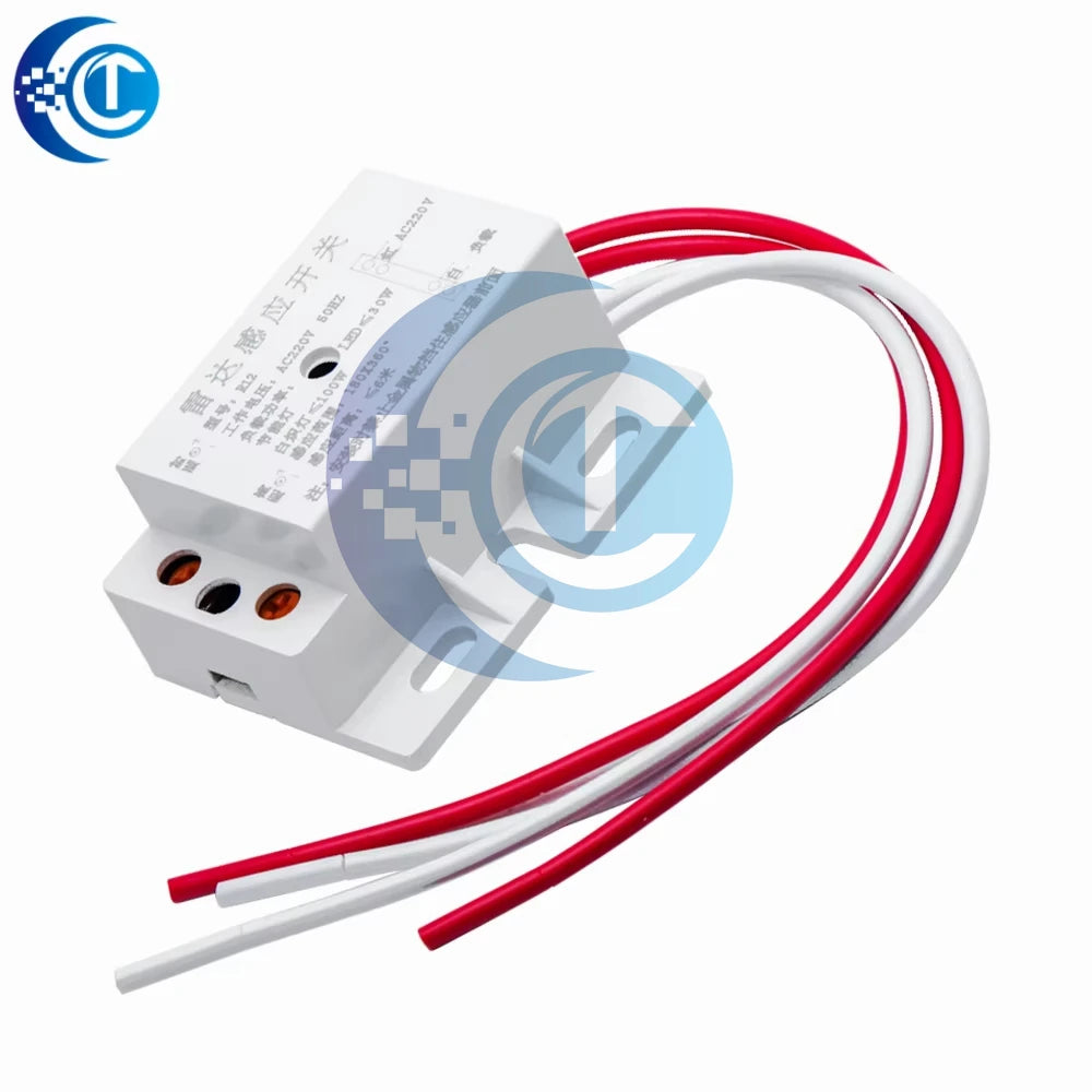 New 220V AC 50Hz Auto Infrared Sensor Switch PIR Microwave Radar Body Motion Sensor Module Adjustable For Time Distance Range