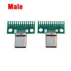 1pcs USB 3.1 Type C Connector 24+2P Female Male Plug Receptacle Adapter to Solder Wire & Cable USB-C 24P+2P PCB Test Board