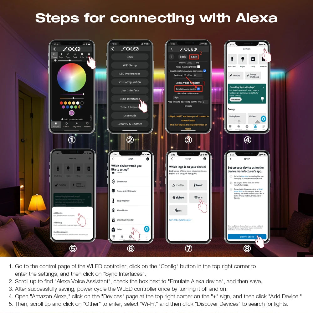 GLEDOPTO WLED LED Controller ESP32 Mic Music UART RGB IC Digital Lights Addressable String Lighting WS2811 WS2812B WS2815 SK6812
