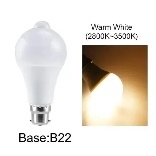 E27 B22 Motion Sensor LED Light Bulb PIR Motion Activated Dusk to Dawn Indoor Outdoor LED Light Bulb For Garage Front Door Porch