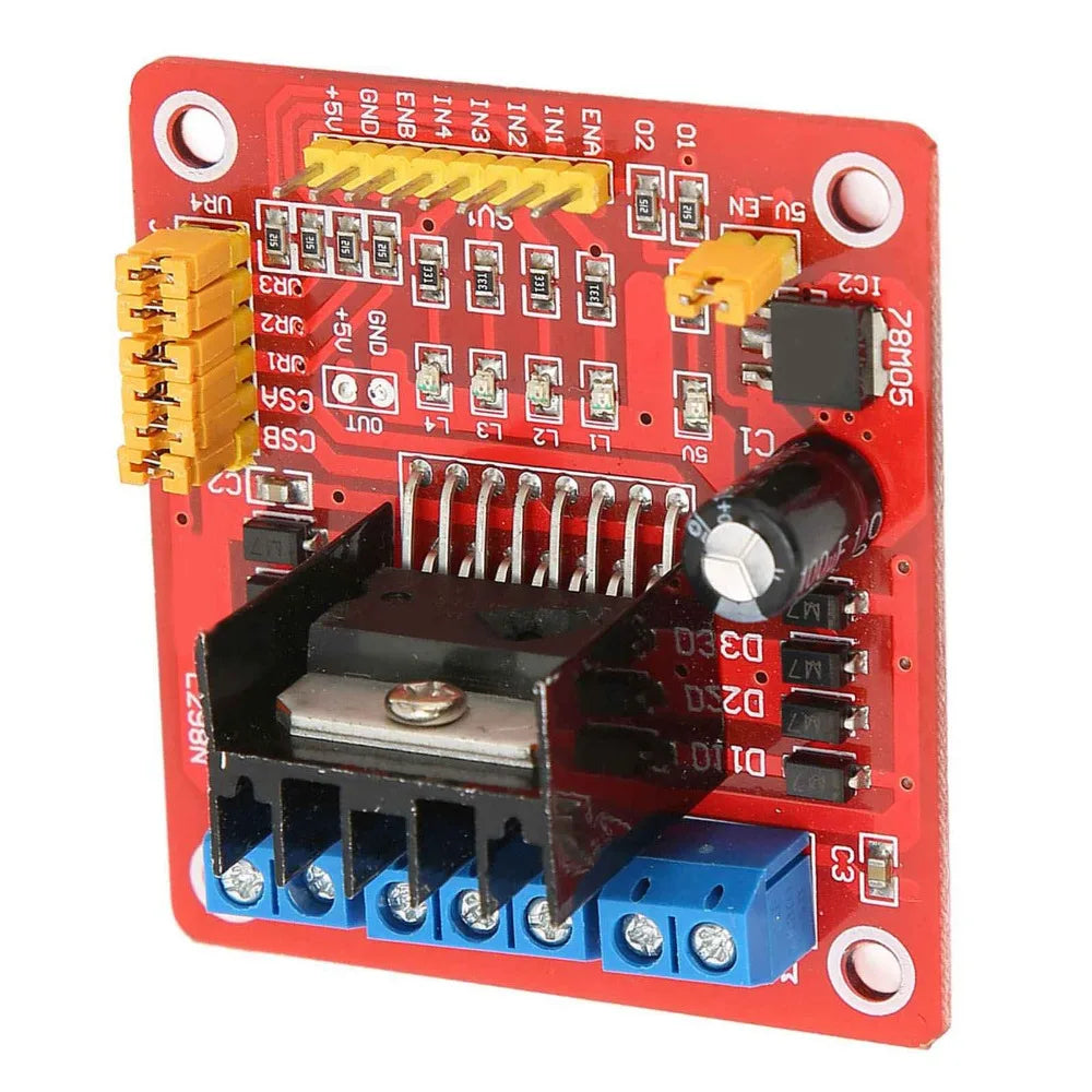 L298N Stepper Motor Driver Module Dual H Bridge 5V-35V DC Motor Controller Board Red Multifunctional DC Stepper Motor Driver