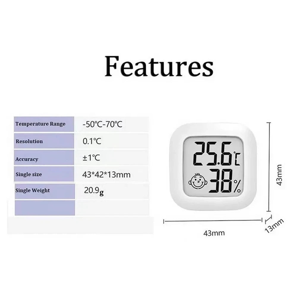 1PC Digital LCD Thermometer Hygrometer Indoor Room Mini Electronic Temperature Humidity Meter Sensor Gauge 4 Color for Home Baby