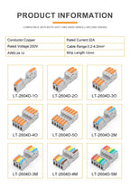 5Pcs Male Female Universal Compact Electrical Wiring Connectors Push-in Conductor Terminal Block Docking Mini Quick Wire Connect