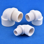 1/2" 3/4" 1" White PVC 90° Elbow Connector Female-Male Thread Garden Irrigation Supply Pipe Joint Aquarium Fish Tank DIY Tools