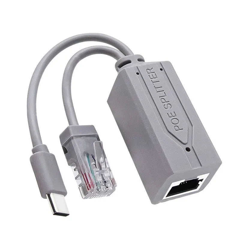 POE Splitter 48V to 5V 12V Power Supply Adapter Micro USB Type-C BarrelJack Compatible with Huawei Hikvision Bobcat Raspberry Pi