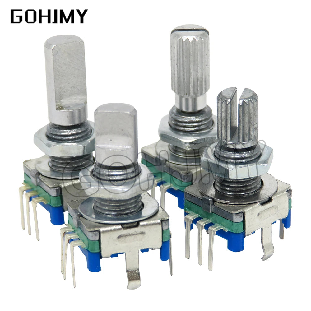 5PCS Half / Plum axis rotary encoder, handle length 15mm/20mm code switch EC11 digital potentiometer with switch 5Pin 3PIN
