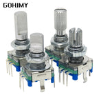 5PCS Half / Plum axis rotary encoder, handle length 15mm/20mm code switch EC11 digital potentiometer with switch 5Pin 3PIN
