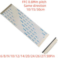 5PCS FFC/FPC Flat Flexible Cable 0.8MM Pitch Same Direction 6P8P12P16P 18P 22P 24P 30P 36P 40P Electronic Product Cable