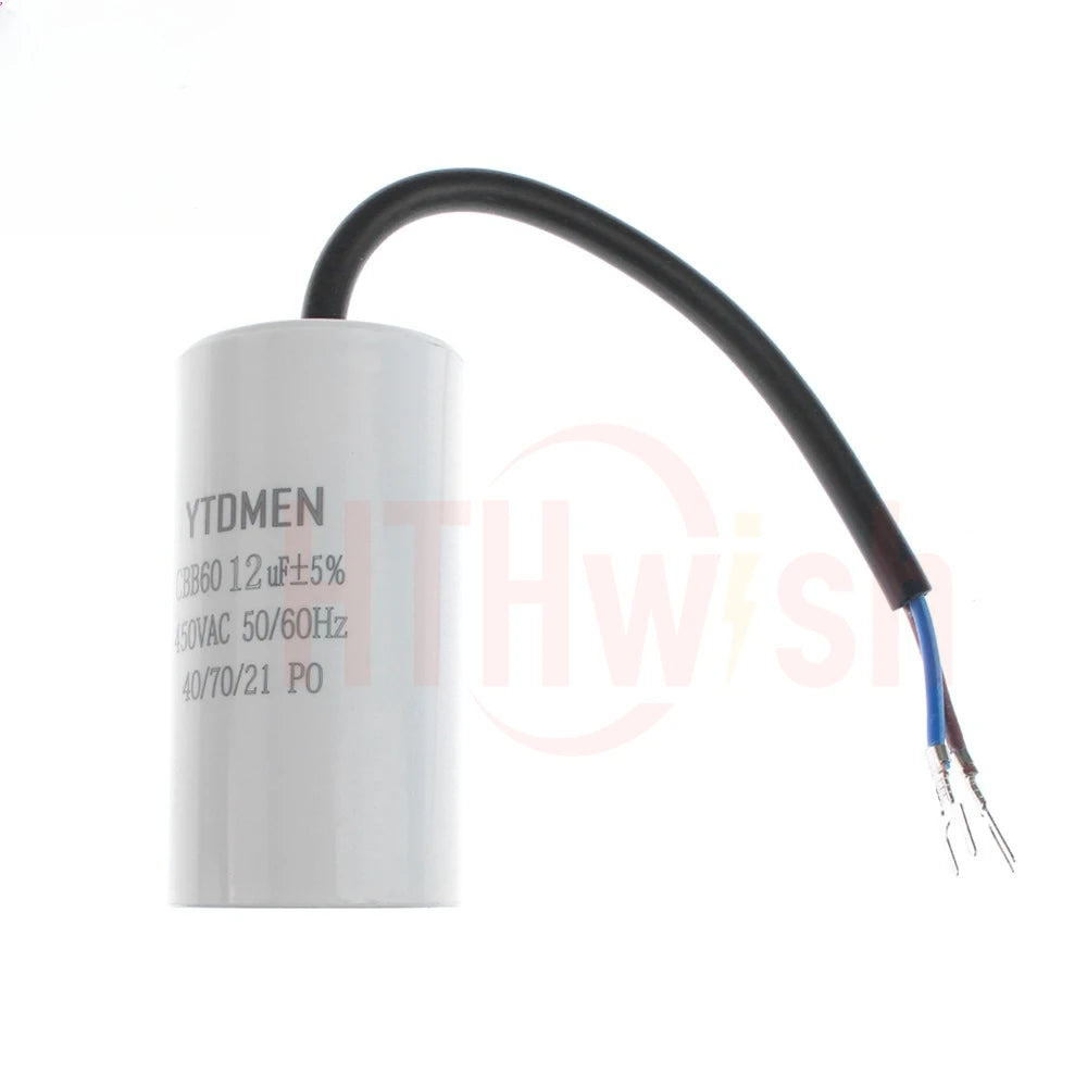 1pc CBB60 Motor Run Capacitors 5% for Washing Machine 450V 3UF 4UF 5UF 6UF 8UF 10UF 12UF 15UF 18UF 20U 450VAC Starting Capacitor