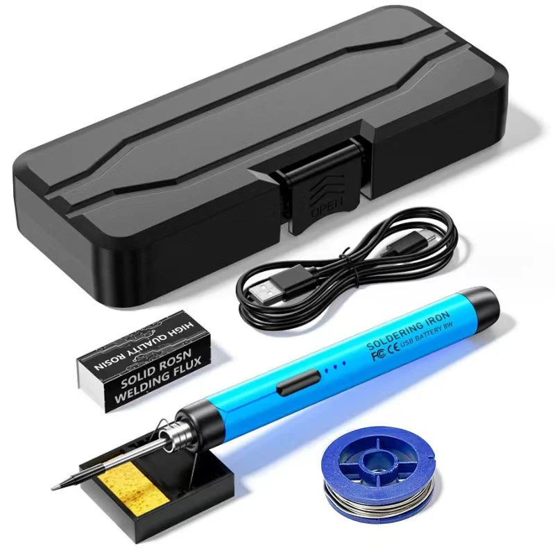 USB Soldering Iron Set Mini Small Soldering Iron Tool With 800mAh Lithium Battery Rechargeable Soldering Iron Set