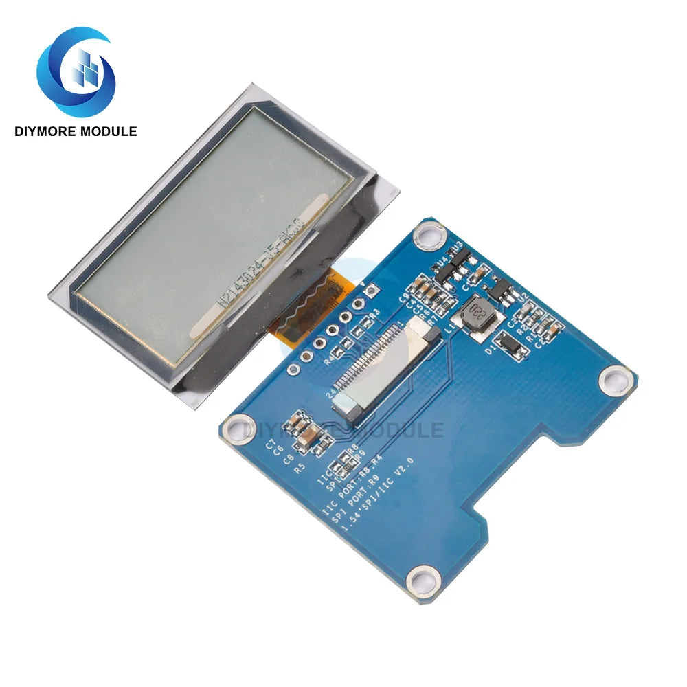 1.51 Inch 24PIN SPI/IIC/Parallel COG 3.3V Blue PMOLED Transparent OLED Screen SSD1309 Graphic 128x64 128x56 Display