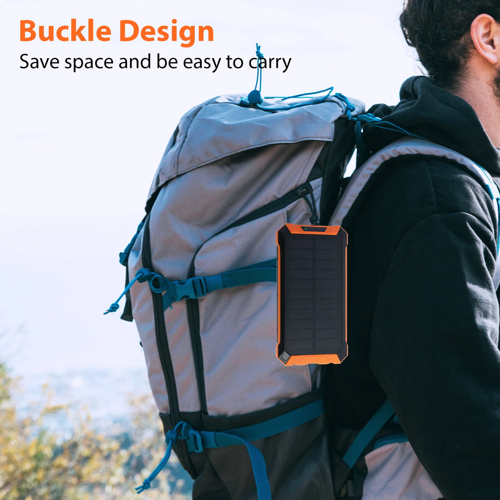 36000mAh Solar Power Bank 18W Wireless Charge With 4 Charging Heads LED Lamp Flashlight for Outdoor Battery Portable