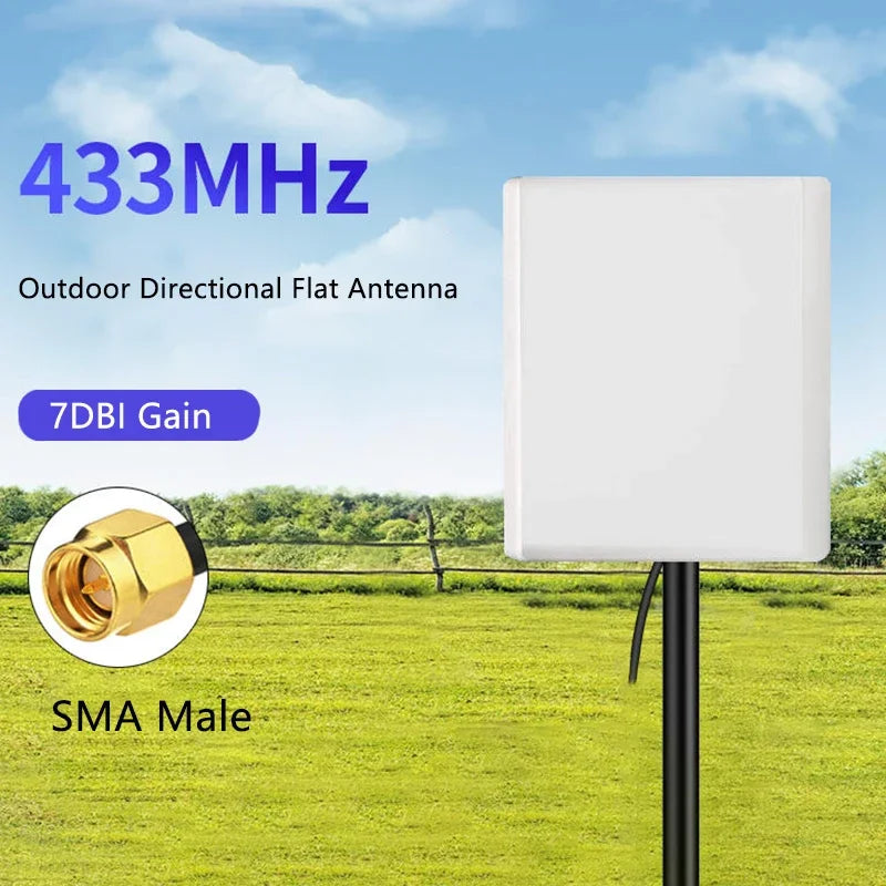 433MHz Directional Flat Antenna High Gain Signal Booster Outdoor Waterproof IoT Data Transmission Amplification LoRa Module