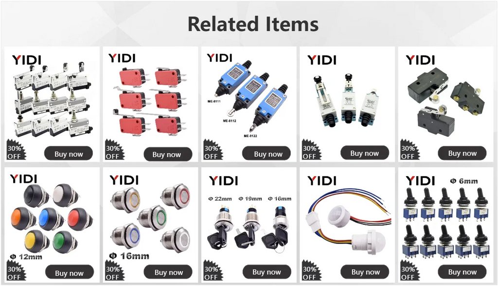 YIDI 16A 250VAC SPDT Momentary Travel Limit Micro Switch 1NO1NC 3pin Lever Roller V-15 V-151 V-152 V-153 V-154 V-155 Microswitch