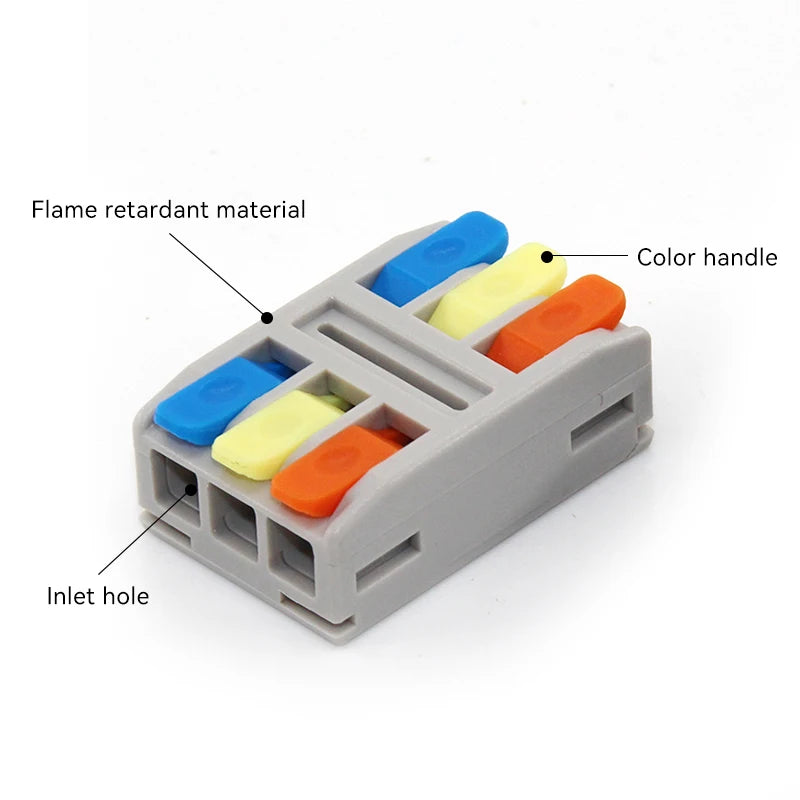 Universal Quick Electrical Wire Connectors Compact Splicing Terminal Blocks Push-in Home Cable Connectors 10Pcs