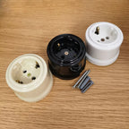 EU Ceramic Rotary Switch Wall Lamp Smart Light Knob Switch EU Socket 10A 250V For Home Decoration