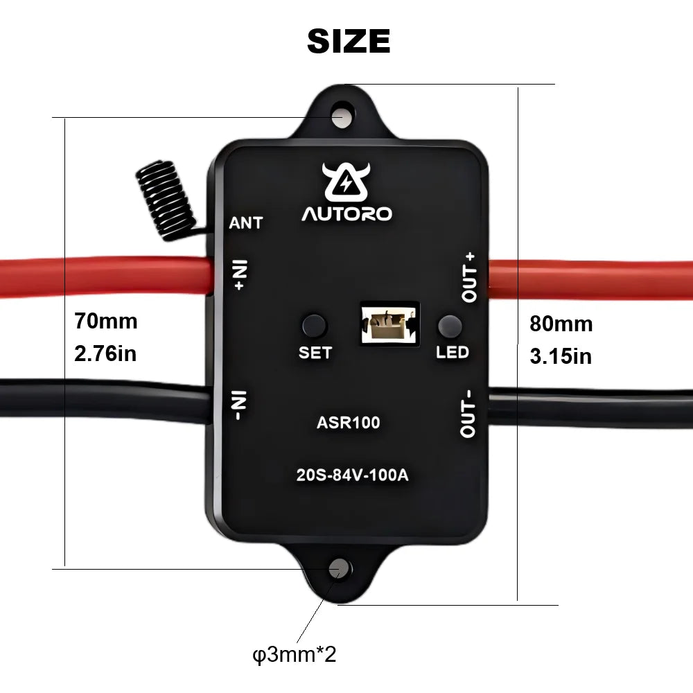 Autoro ASR100 Anti Spark Power Switch 100A 84V DC – XT90 Connector for ESC Electric Skateboard Scooter RC Car Boat E-Bike,etc