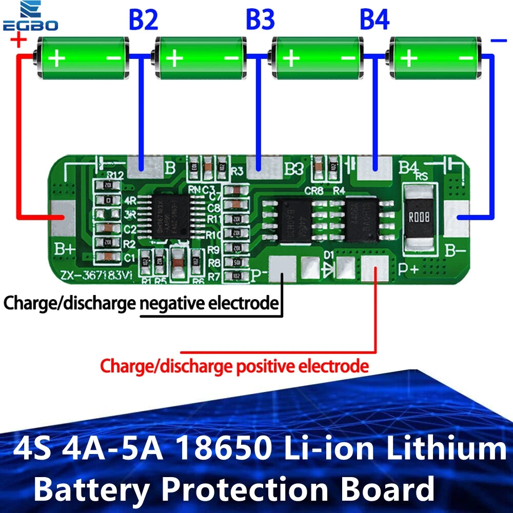 1~5PCS Over Protection! 4S 4A-5A 18650 Li-ion Lithium Battery Protection Board 4 Pack PCB BMS 4.25-4.35V To 2.3-3.0V
