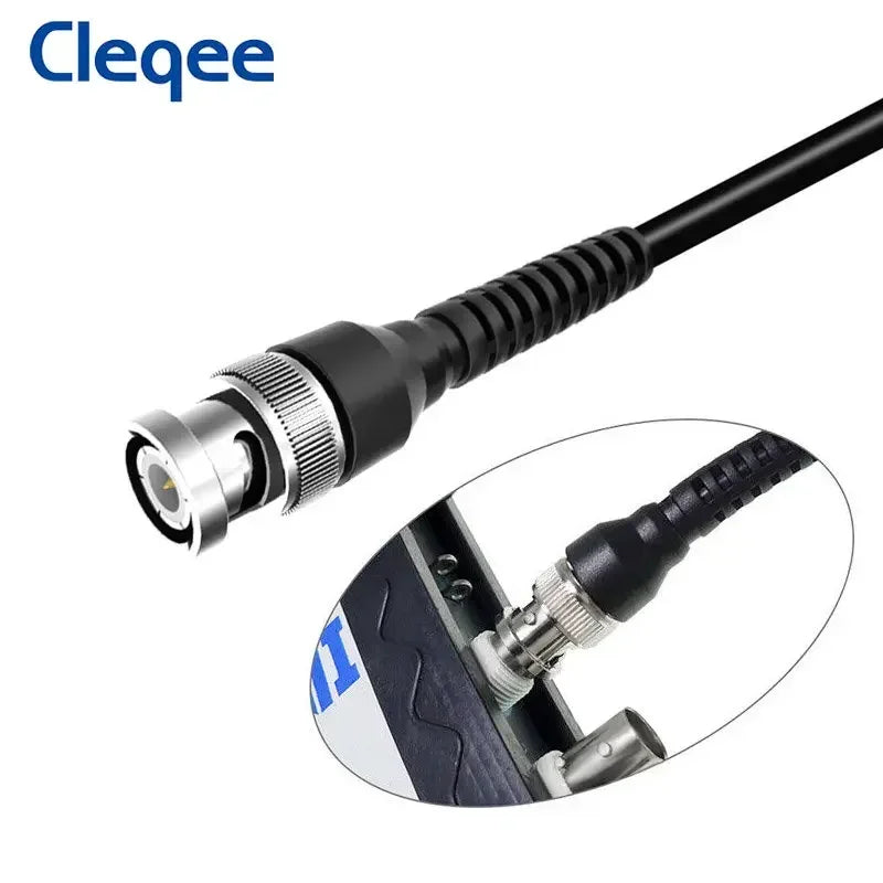 Cleqee P1008A BNC Male to Dual 4mm Stackable Banana Plug With Test Leads Probe Q9 Oscilloscope Cable 120CM