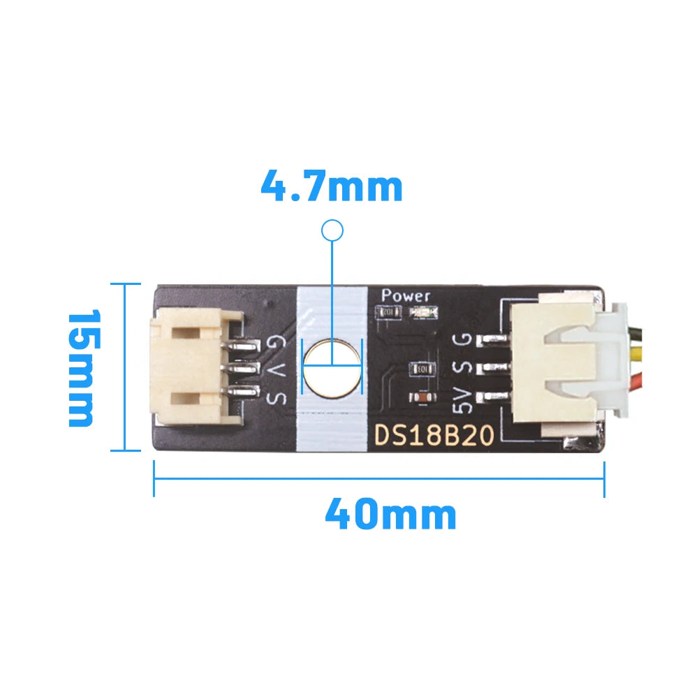 DS18B20 Temperature Sensor Module 304 Stainless Steel Waterproof Probe Waterproof Oil-proof Anti-interference GVS PH2.0 Interfac