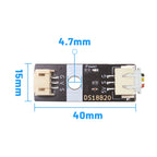 DS18B20 Temperature Sensor Module 304 Stainless Steel Waterproof Probe Waterproof Oil-proof Anti-interference GVS PH2.0 Interfac