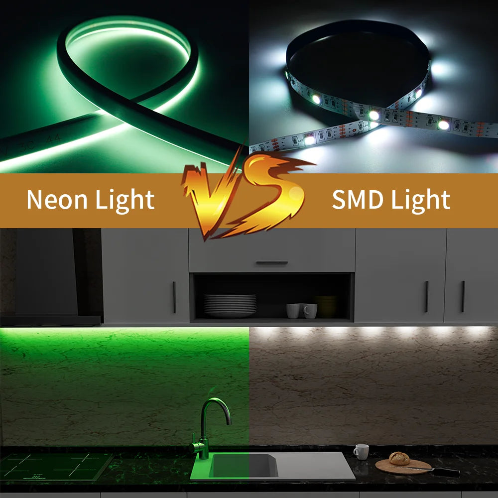 Dream Color LED Neon Strip WS2811 5050 RGBIC P67 Waterproof   Addressable Smart IC Flexible Light Tape for Room DIY DC12V/24V