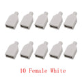 10Pcs USB 2.0 Type A Male Plug/Female Socket 4 Pin Soldering Connector USB Port Charging Data Cable Repair DIY Assembly Adapter