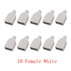 10Pcs USB 2.0 Type A Male Plug/Female Socket 4 Pin Soldering Connector USB Port Charging Data Cable Repair DIY Assembly Adapter