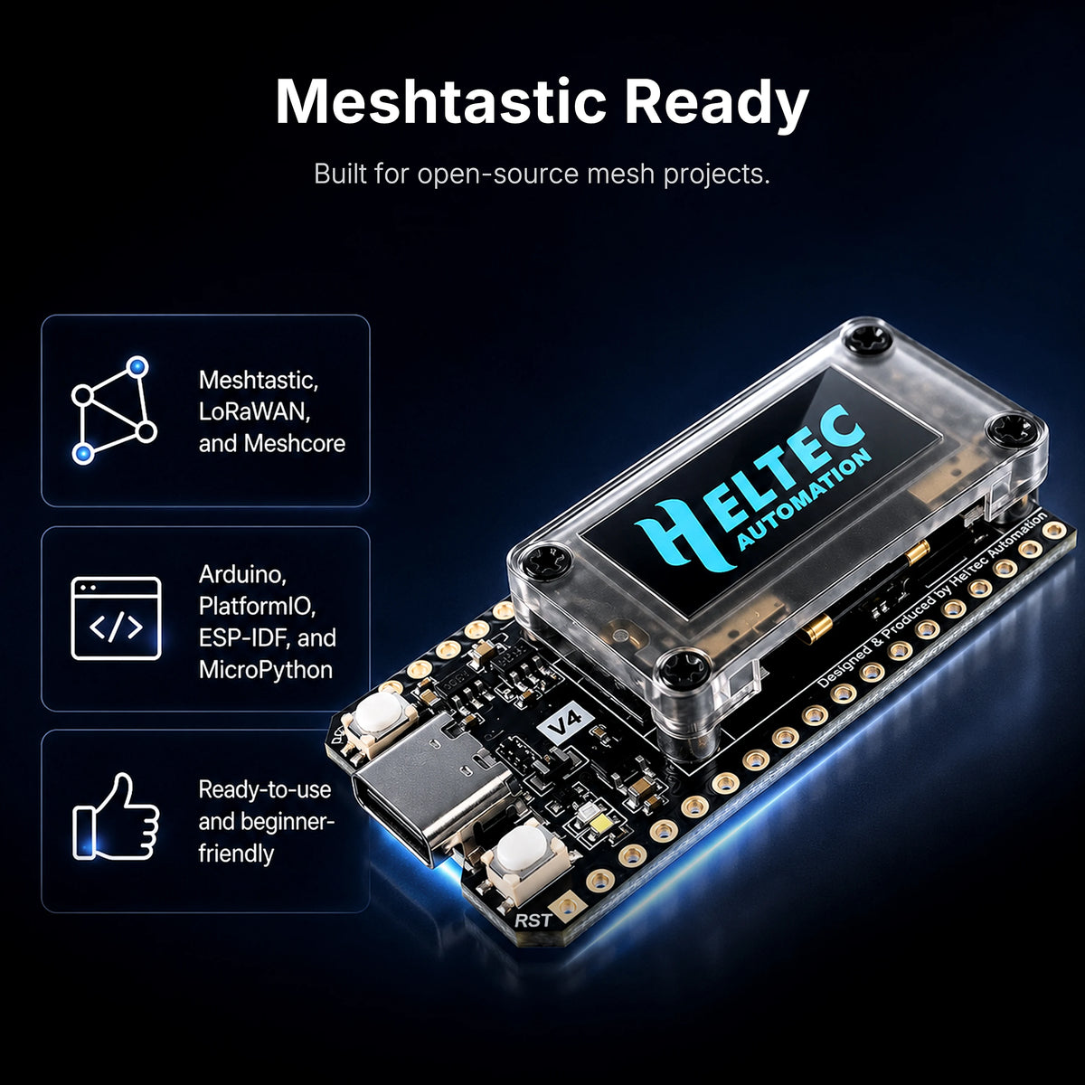 Heltec WiFi LoRa 32 V4.3.1 ESP32 S3R8 LoRa Node 8MB PSRAM Compatible With Meshtastic Meshcore and LoRaWAN