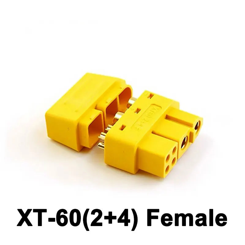 2+4 XT60 with Signal Pin Model Aircraft High Current Lithium Battery Plug Male Female 6pin Welding Wire Connector with Sheath