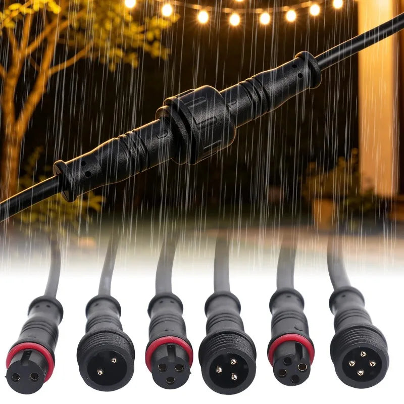 M12 IP67 Waterproof Cable Connector 2/3/4 Pin Male Female Plug with PVC Wire for Car Motorcycle LED Light Auto Accessories