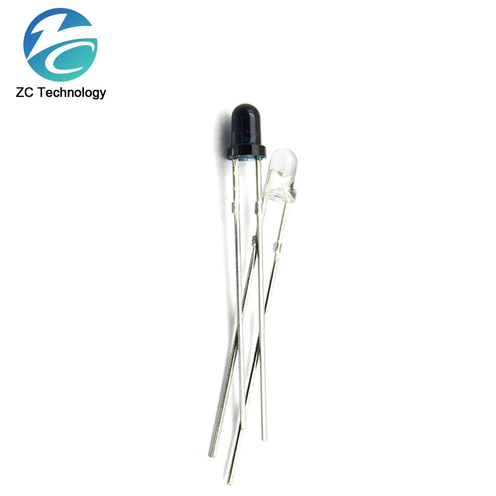 10Pairs F3 3mm F5 5mm 940nm LEDs Infrared Emitter and IR Transmitter Receiver Diode Diodes 301A Infrared to tube For Arduino