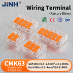 JINH 50 Pcs Quick  Compact Lever Parallel Electrical Splitter Equipment Connectors, Fast Wire Connector Terminal Blocks 34-11AWG