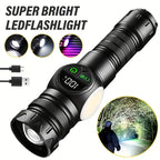 High Strong Power LED Flashlights USB Rechargeable Magnetic Tactical Torch With COB Side Light Camping Fishing Zoom Lantern