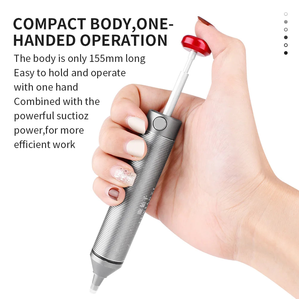 LUXIANZI Powerful Desoldering Pump Aluminum Suction Tin Gun Vacuum Soldering Iron Desolder Solder Sucker Pen Removal Hand Tools