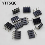 1P-40P 2.54mm PH7 Round Hole Right Angle Single Row 0.1" Breakable Stackable PCB IC Crystal Transistor Female Tin Header Socket