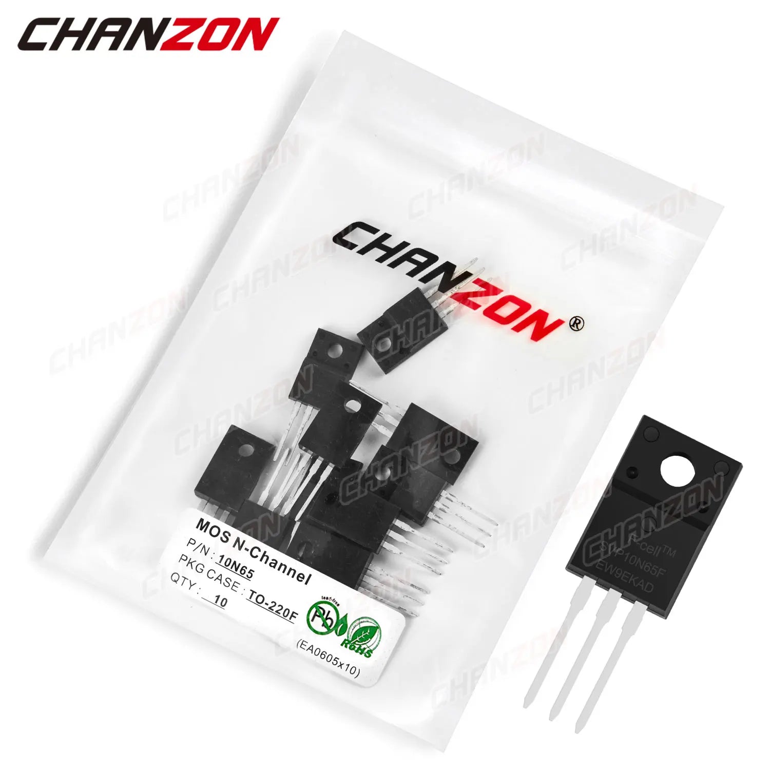 10pcs 10N65 TO-220F N-Channel Mosfet Bipolar Junction Transistor BJT SIC Mos Fets Triode Tube 10A 650V Integrated Circuits