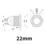 40pcs 22mm Push Button Switch Latching Momentary Metal PC Power LED Light On Off with Wire Waterproof 12v 3v 5v 6v 24v 220v Red