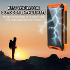 36000mAh Solar Power Bank 18W Wireless Charge With 4 Charging Heads LED Lamp Flashlight for Outdoor Battery Portable