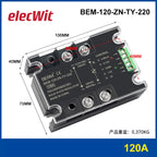 Single phase solid state relay three-phase fully isolated intelligent AC voltage regulating module BEM-40-ZN-TY-220 380