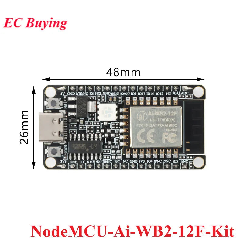 Ai-WB2-12F NodeMCU-Ai-WB2-12F-Kit Ai-WB2 2.4G WiFi+Bluetooth-compatible BLE 5.0 ESP-12F Development Board Module BL602 4MB